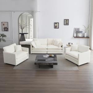 【並行輸入品】 3 Pcs Sofa Set with Arm Pillows and Toss Pillows, Sofa Set Inclu