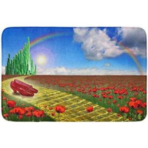【並行輸入品】 AODNEKC Bath Mat Yellow Brick Road Leading...