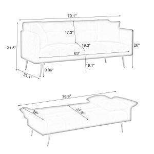 【並行輸入品】 70.1 Futon Couc...の詳細画像3
