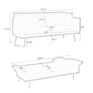 【並行輸入品】 70.1 Futon Couc...の詳細画像4