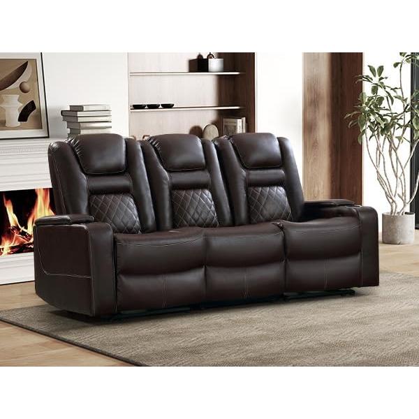 【並行輸入品】EBELLO ホームシアターシート フェイクレザー 映画 3人掛け リクライニングソフ...