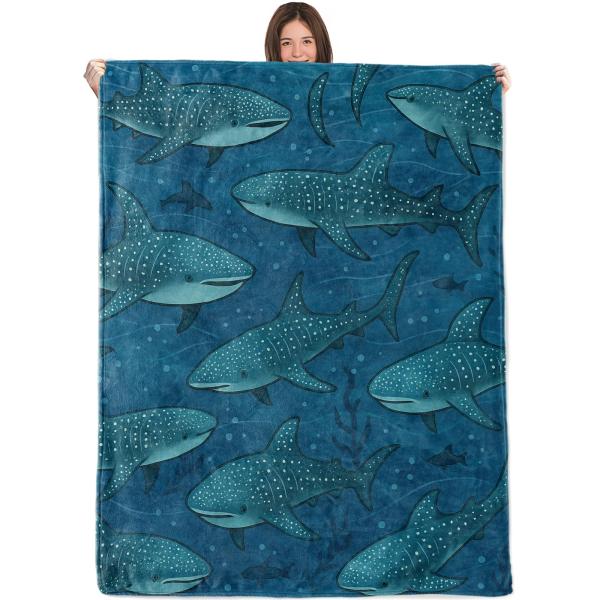 【並行輸入品】 WKEDIN Whale Shark Blanket,40x50in,Cozy Fl...