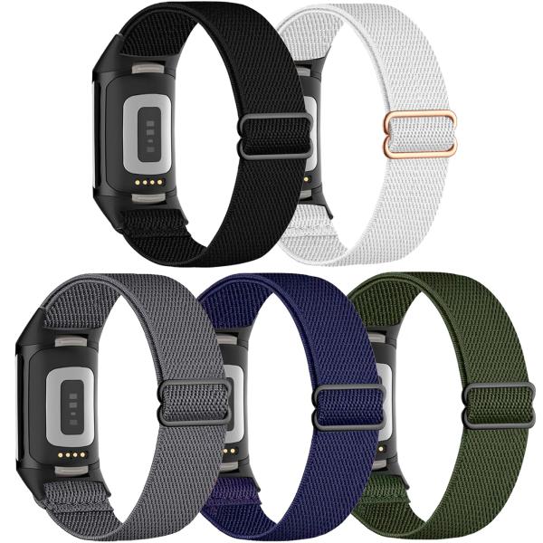 【並行輸入品】CUNUJIX 伸縮性ウォッチバンド 5本パック Fitbit Charge 6 バン...