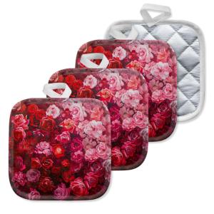 【並行輸入品】 4 Pack Pot Holders,Kitchen Essential, Potholder Set,Rich Tapestr