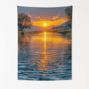 【並行輸入品】 DreamController Golden Hour Sunnset Wall Tapestry for Bedroom by