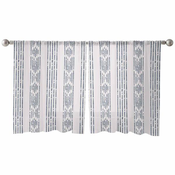 【並行輸入品】 LOT BASIC Blue Boho Sheer Curtains 45 Inch...