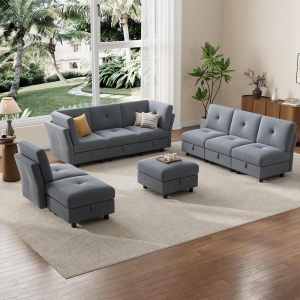 【並行輸入品】 IDEALHOUSE Modular Sectional Sofa, 9 Seat ...