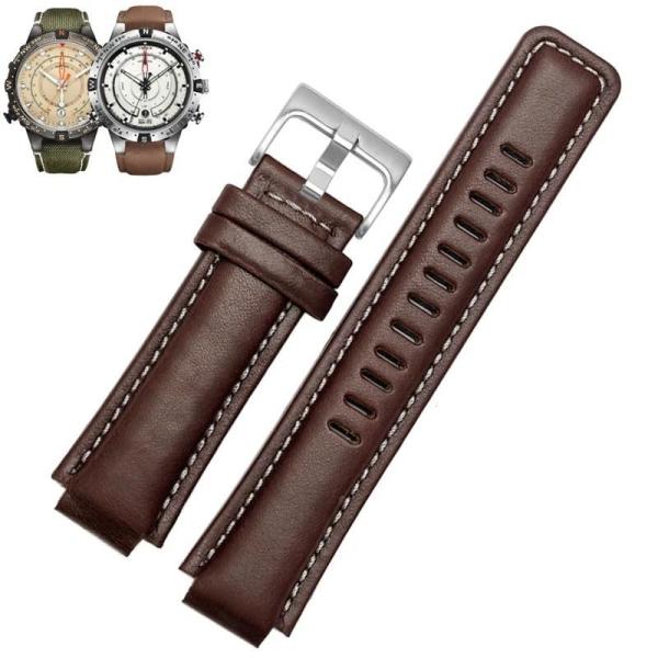 【並行輸入品】 dongrif Leather Watch Strap For Timex Tida...