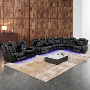【並行輸入品】 SIENWIEY Power Recliner Sectional Sofa Set for Living Room Furni