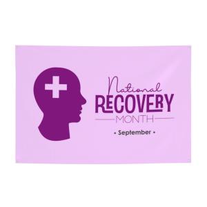 【並行輸入品】 National Recovery Month Purple Ribbon Banner 47x71in Decorations