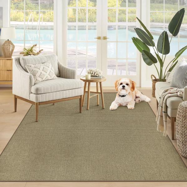 【並行輸入品】イージージュートラグ 3x5 ナチュラルラグ:洗える織物エリアラグ ノンスリップ ノン...