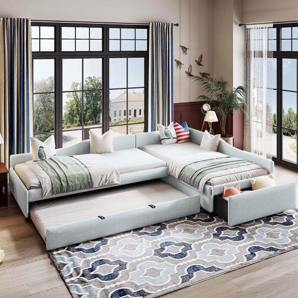 【並行輸入品】 Harper &amp; Bright Designs Upholstered Double...