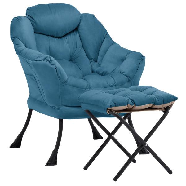 【並行輸入品】Aunekiv レイジーチェア オットマン付き 快適なアクセント ラウンジチェア サイ...