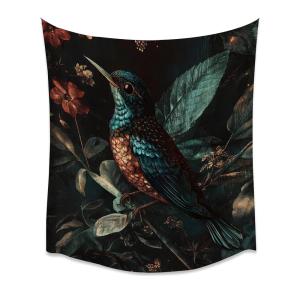 【並行輸入品】 Moody Dark Academia Night Bird Art Tapestry Gothic Funny Animal