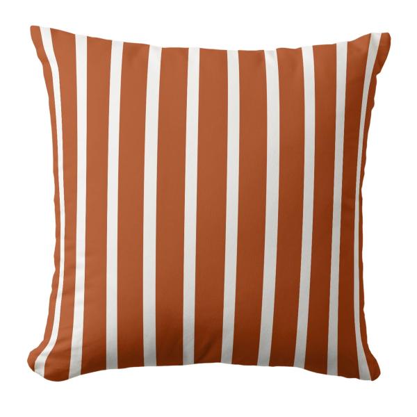 【並行輸入品】 White and Rust Modern Stripes Outdoor Pill...