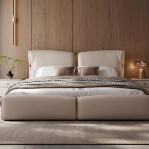 【並行輸入品】 DLCQIJI Leather Modern Full Size Bed Frame, Queen Size Platform
