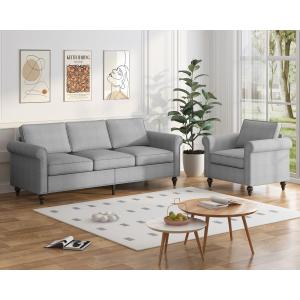 【並行輸入品】 BALUS 2 Pcs Sofa Set, Couches Set for Living Room with Wooden So