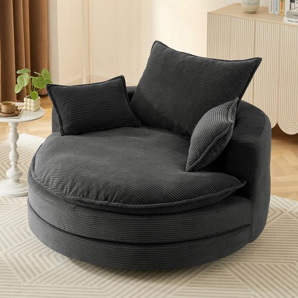 【並行輸入品】 Merax 360〓〓 Swivel Sofa Chair Accent Barre...