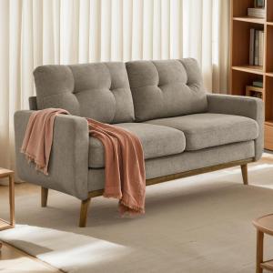 【並行輸入品】 Loveseat Sofa, Mid Century Modern Upholstered Love Seat Couches