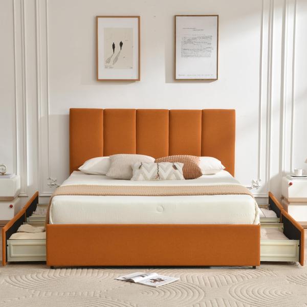 【並行輸入品】 VELOCAVA Full Size Upholstered Storage Bed...