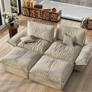 【並行輸入品】 POVISON Oversized Modular Sectional Sailboat Sofa for Living Roo