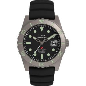 【並行輸入品】Timex メンズ ディープウォーター リーフ 41mm 腕時計, ブラック/チタン/ブラック/シルバー。, カジュアル。 Tim