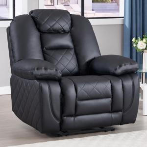 【並行輸入品】 EBELLO Faux Leather Recliner Manual Chair, Single Reclining Sofa