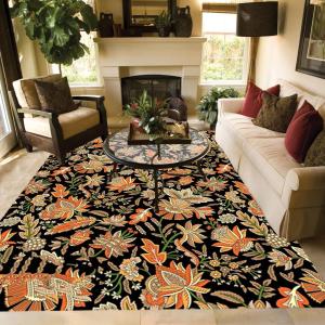 【並行輸入品】 Retro Bohemian Living Room Rug 8x10 Tropical Botanical Floral Ar