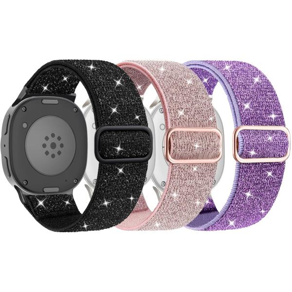 【並行輸入品】Nigaee 伸縮性ナイロン腕時計バンド 3本パック Samsung Galaxy W...