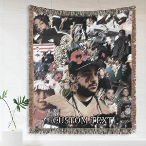 【並行輸入品】 Fastpeace Personalized Bootleg Rap Photo Woven Photo Blanket C