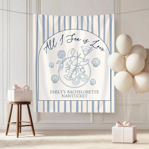 【並行輸入品】 All I Sea is Love Bachelorette Tapestry Coastal Bride Weekend De