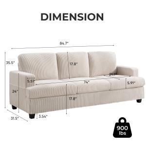 【並行輸入品】HOMYKA 85インチソファ ...の詳細画像3