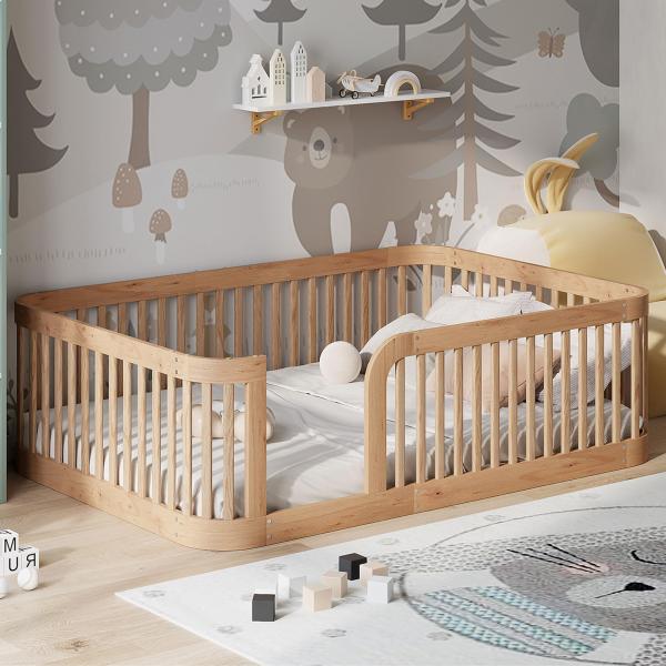 【並行輸入品】 Bellemave Full Size Floor Bed Montessori F...