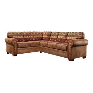 【並行輸入品】 Pemberly Row Traditional 2 Piece Microfiber Sectional in Brown