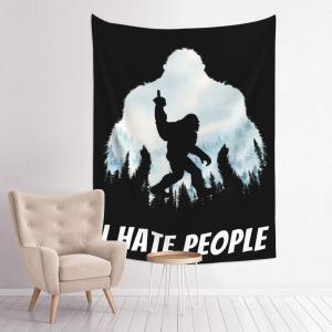 【並行輸入品】 I Hate People Sasquatch Bigfoot Tapestry 29x37 Inch Vertical Wal