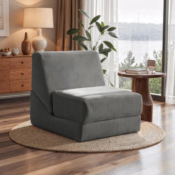 【並行輸入品】Vorthio 折りたたみソファベッド コンバーチブルスリーパーチェア バックサポート...