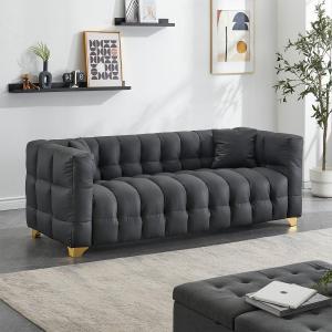 【並行輸入品】 80'' Comfy Boucle Sofa Couch, Bubble Deep Seat Couch 3 Seater So