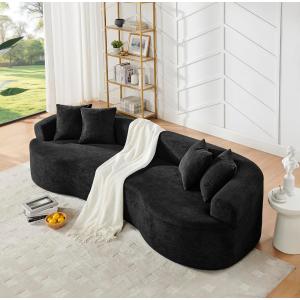 【並行輸入品】VYNELITO 特大セクショナルソファ リビングルーム用 112インチ モダン ラグジュアリー プラッシュ シェニール織ソファ