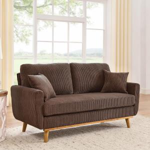 【並行輸入品】 Zentrava 65'' Loveseat Sofa for Living Room, Modern Comfy Cordur