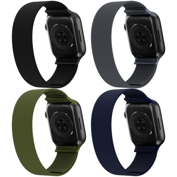 【並行輸入品】伸縮性のあるソロループナイロンバンド 4本パック 38mm 40mm 41mm 42m...