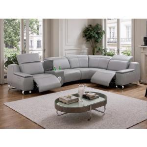 【並行輸入品】 AYCP Furniture Top Grain Leather Living Room Recliner Sectional