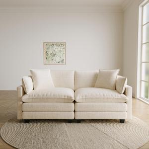 【並行輸入品】Fachmaih セクショナル ラブシート クラウドソファ モジュラーソファ ディープシートソファ 78インチ モダンクラウドソフ