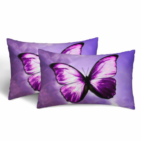 【並行輸入品】 Orythyra Purple Butterfly Couch Pillow Cov...