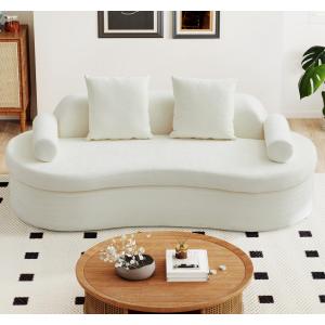 【並行輸入品】AVZEAR 78インチ カーブしたラブシートソファ シェニール織り 2人掛けソファ リビングルーム用 組み立て不要 モダン ラブ