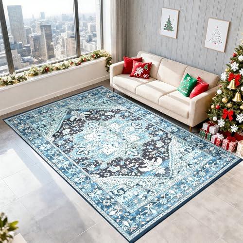 【並行輸入品】 MUSICWAKER Vintage Soft Faux Wool Rug, Boh...