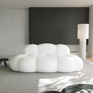【並行輸入品】 JACH 3 Seater Cloud Sofa for Living Room, Modern Sherpa Upholste