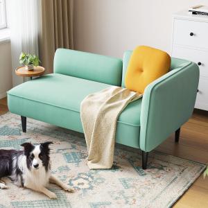 【並行輸入品】LINSY(リンジー) 小型ラブシートソファ 2人掛け ミッドセンチュリー モダン ラブシートソファ 57インチ ミニソファ スロ