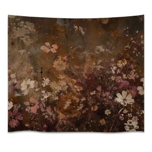【並行輸入品】 Moody Vintage Wildflowers Art Tapestry Dark Academia Botanical A