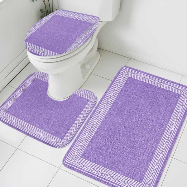 【並行輸入品】 Lavender Purple Abstract Art Bathroom Rugs...