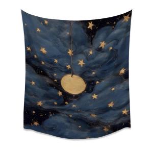 【並行輸入品】 Dreamy Celestial Wall Art Tapestry Dark Academia Moon and Stars